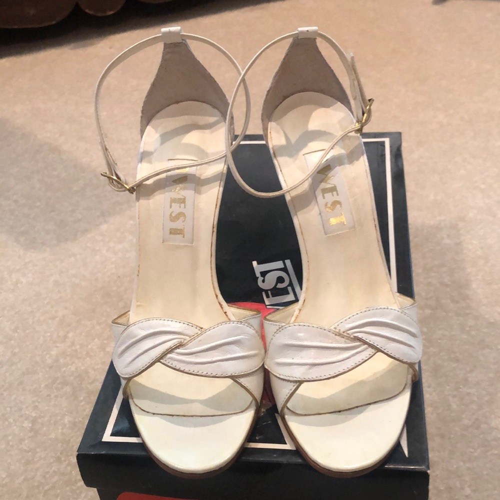 Vintage 9West ankle strap heels